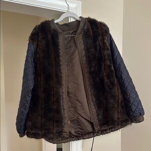 Harvey Faircloth Reversible Faux-Fur Swing Bomber Jacket